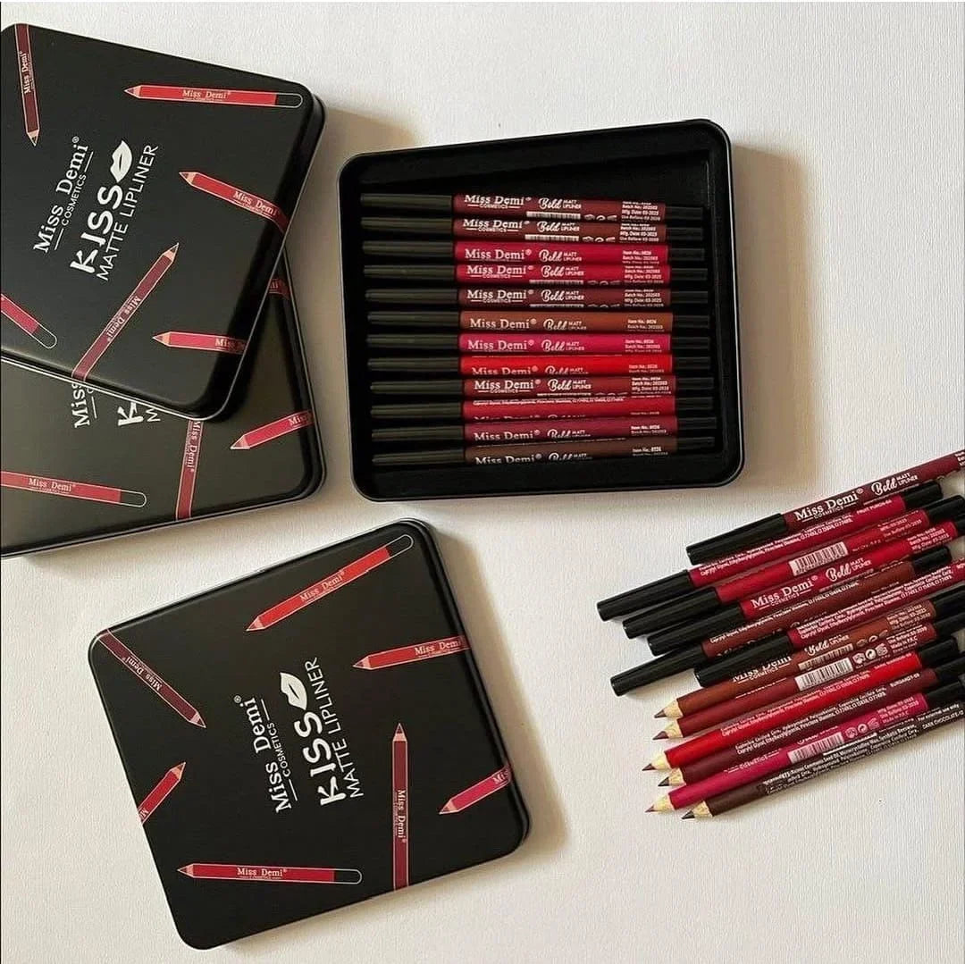Miss Demi Kiss Matte Lipliner 12- Pcs Set - Buy Online in Pakistan at Cosmia.pk
