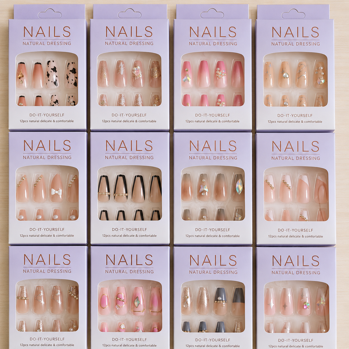 Luxury Nude & Glitter Press On Nails – 12Pcs - Buy Online in Pakistan at Cosmia.pk