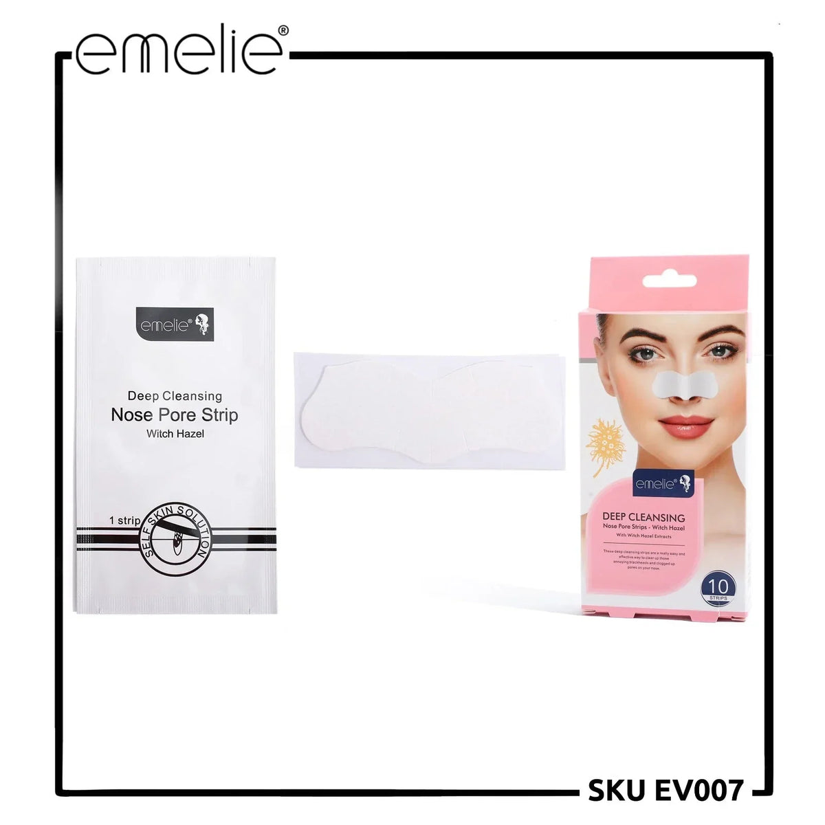Emelie Deep Cleansing Nose Pore Strips With Witch Hazel Extracts (10 Strips) - Buy Online in Pakistan at Cosmia.pk