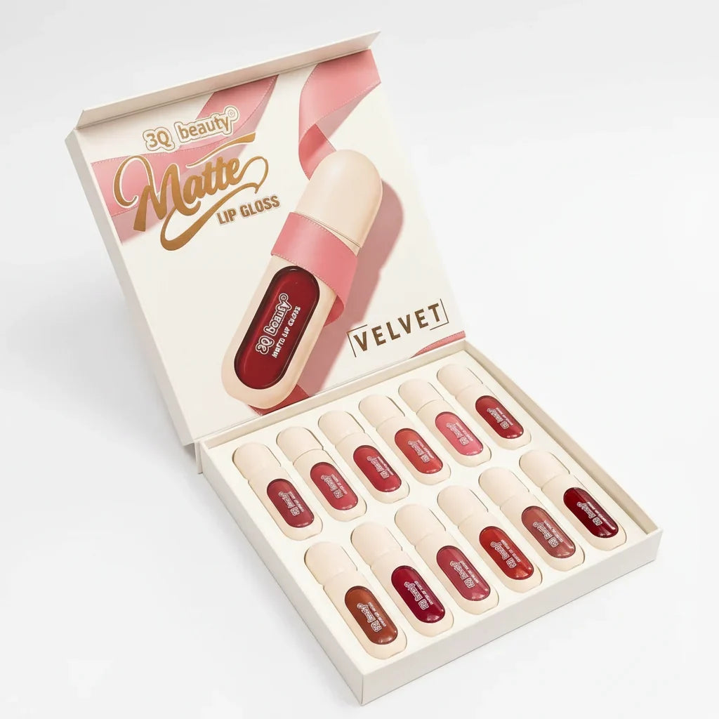 3Q Beauty Matte Velvet Lipgloss Pack of 12 - Buy Online in Pakistan at Cosmia.pk