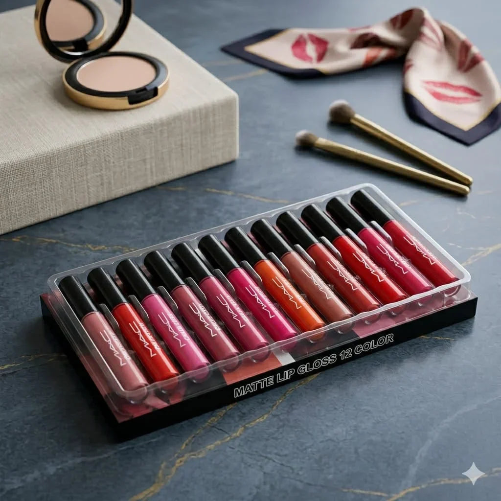 MAC Matte Lip Gloss - Pack of 12 - Buy Online in Pakistan at Cosmia.pk