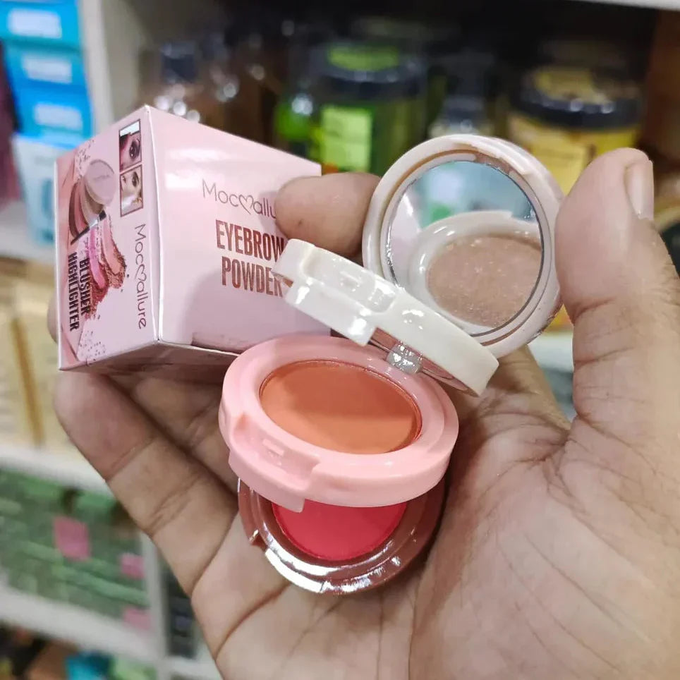 Mocallure New Professional Long Lasting Waterproof 3 in1 Makeup Blusher & Highlighter - Buy Online in Pakistan at Cosmia.pk