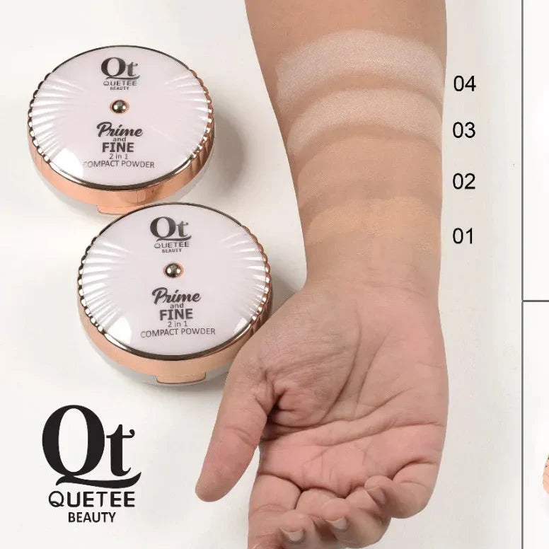 Quetee Beauty 2in1 High Quality Prime Fine Compact Powder - Buy Online in Pakistan at Cosmia.pk