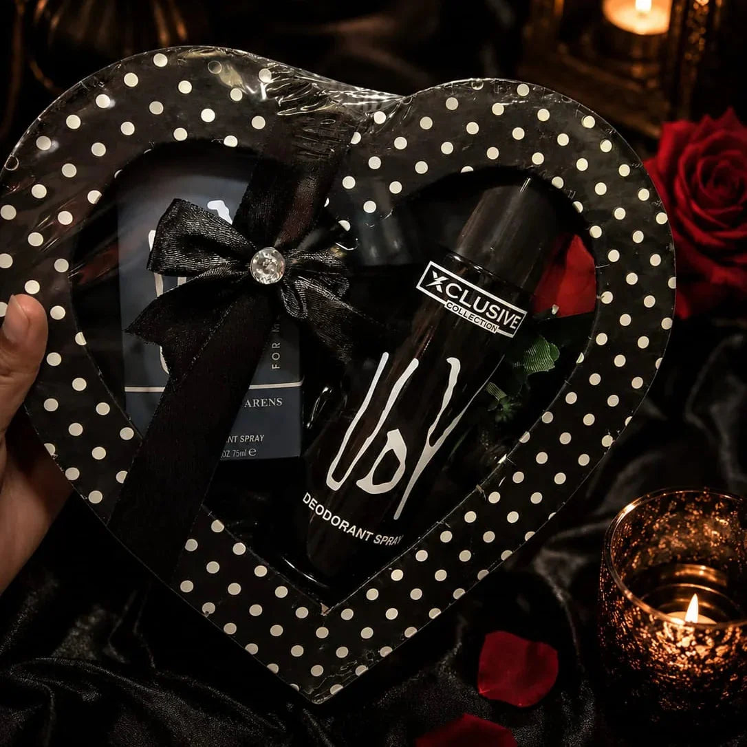 Heart Shape Gift Pack 2 Pcs Perfume 35ml + 200ml Body Spray Set - Buy Online in Pakistan at Cosmia.pk