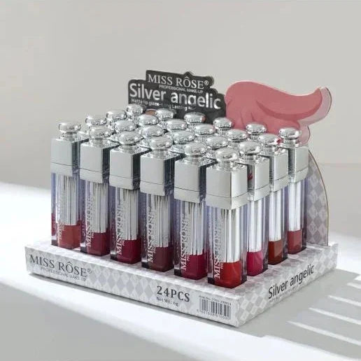 Miss Rose Silver Angelic Matte Lip Gloss - 24Pcs - Buy Online in Pakistan at Cosmia.pk