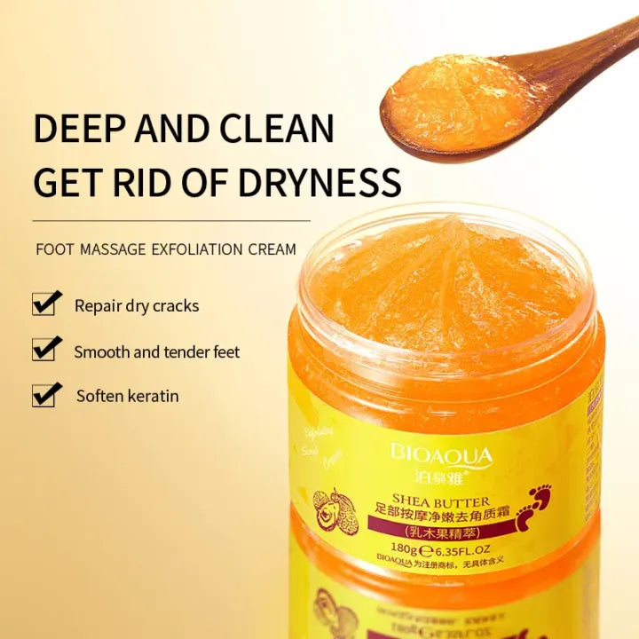 Bioaqua Shea Butter Foot Care Cream Massage Scrub - 180g - Buy Online in Pakistan at Cosmia.pk