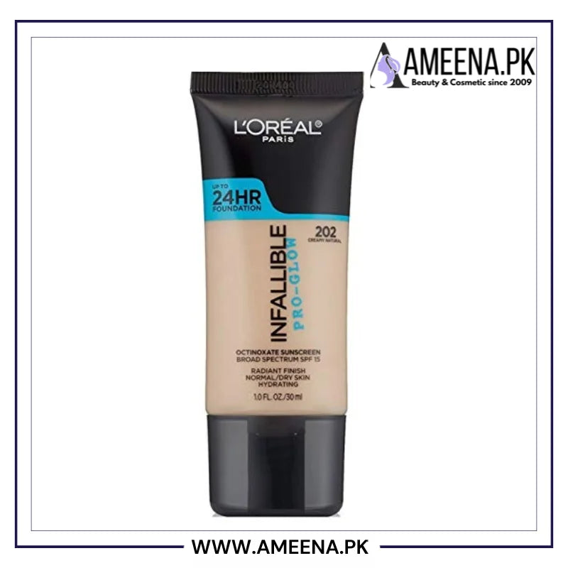 L'Oreal Paris Makeup Infallible Up to 24HR Pro-Glow Foundation - Buy Online in Pakistan at Cosmia.pk