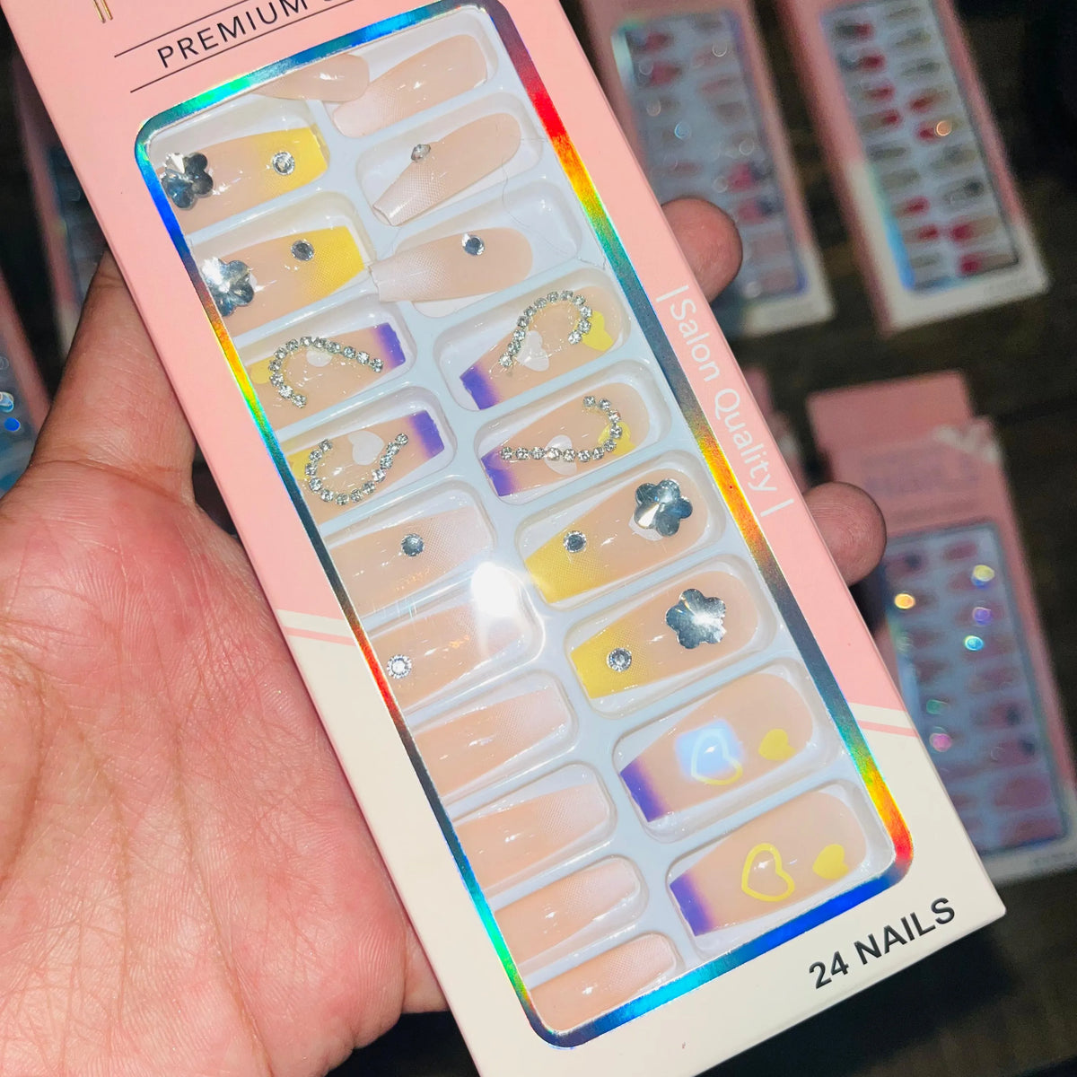 Professional Premium Series Artifical Nails With Free Stickers (24Pcs) - Buy Online in Pakistan at Cosmia.pk
