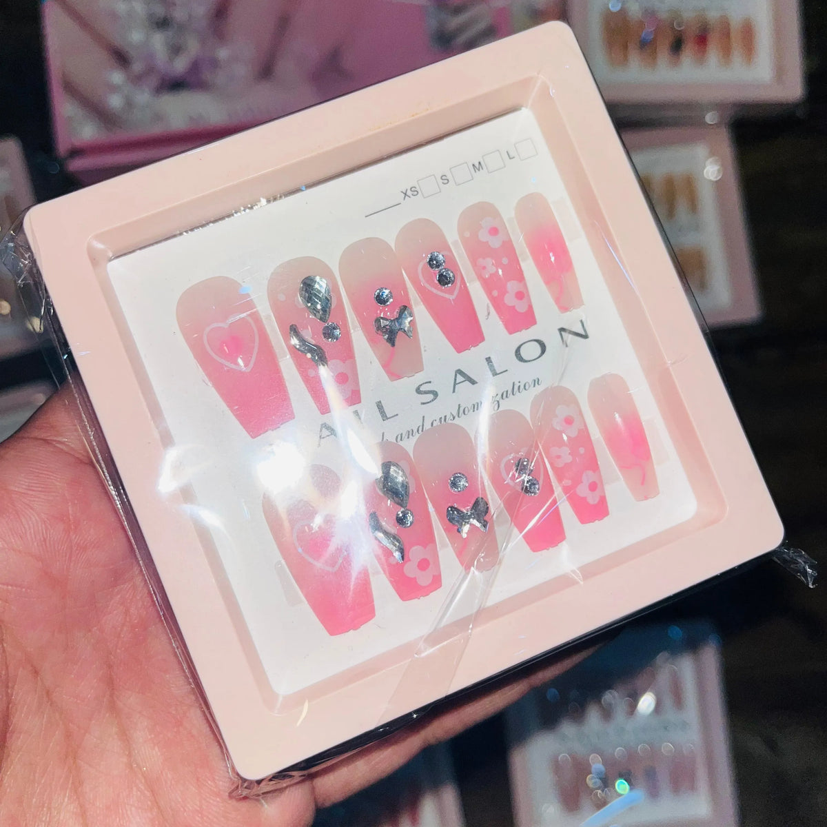 Salon Look Stylish Artifical Nails With Free Stickers(12 Pcs) - Buy Online in Pakistan at Cosmia.pk