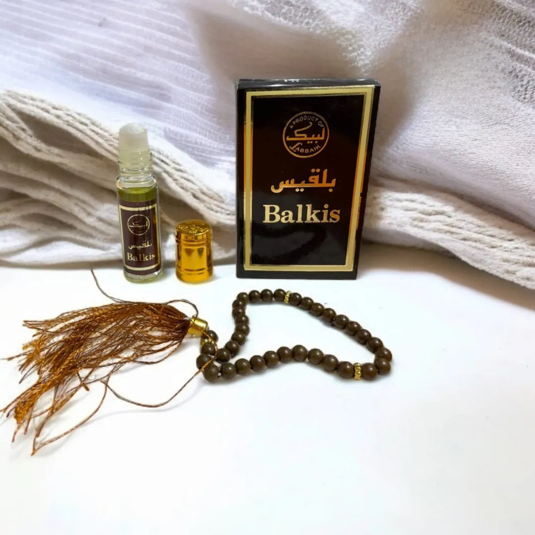 Balkis Attar With Tasbeeh Alcohol-Free Fragrance - 6ml - Buy Online in Pakistan at Cosmia.pk