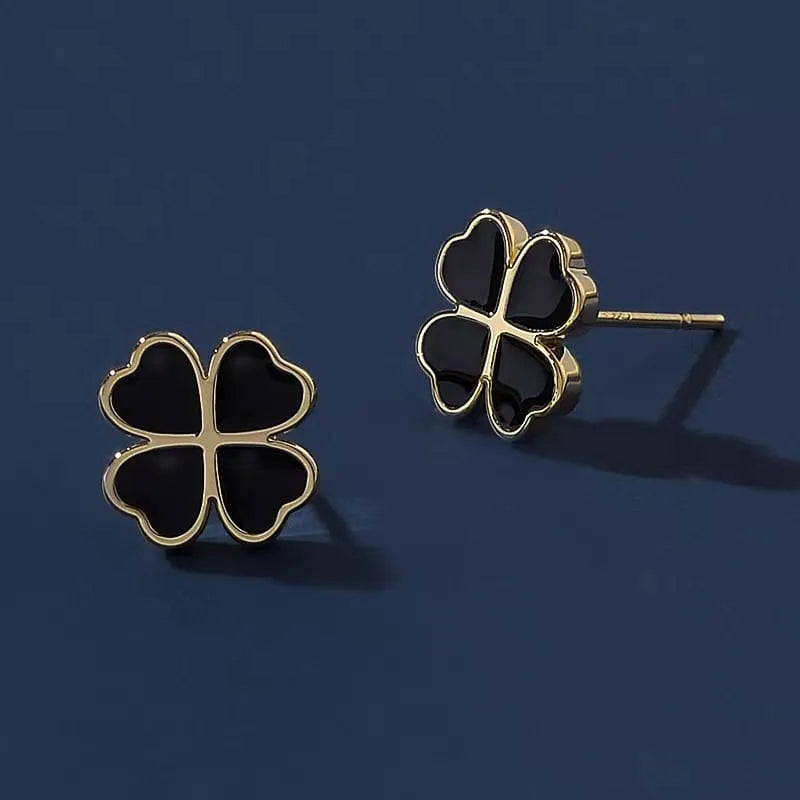 Black Four-Leaf Clover Earrings - Buy Online in Pakistan at Cosmia.pk
