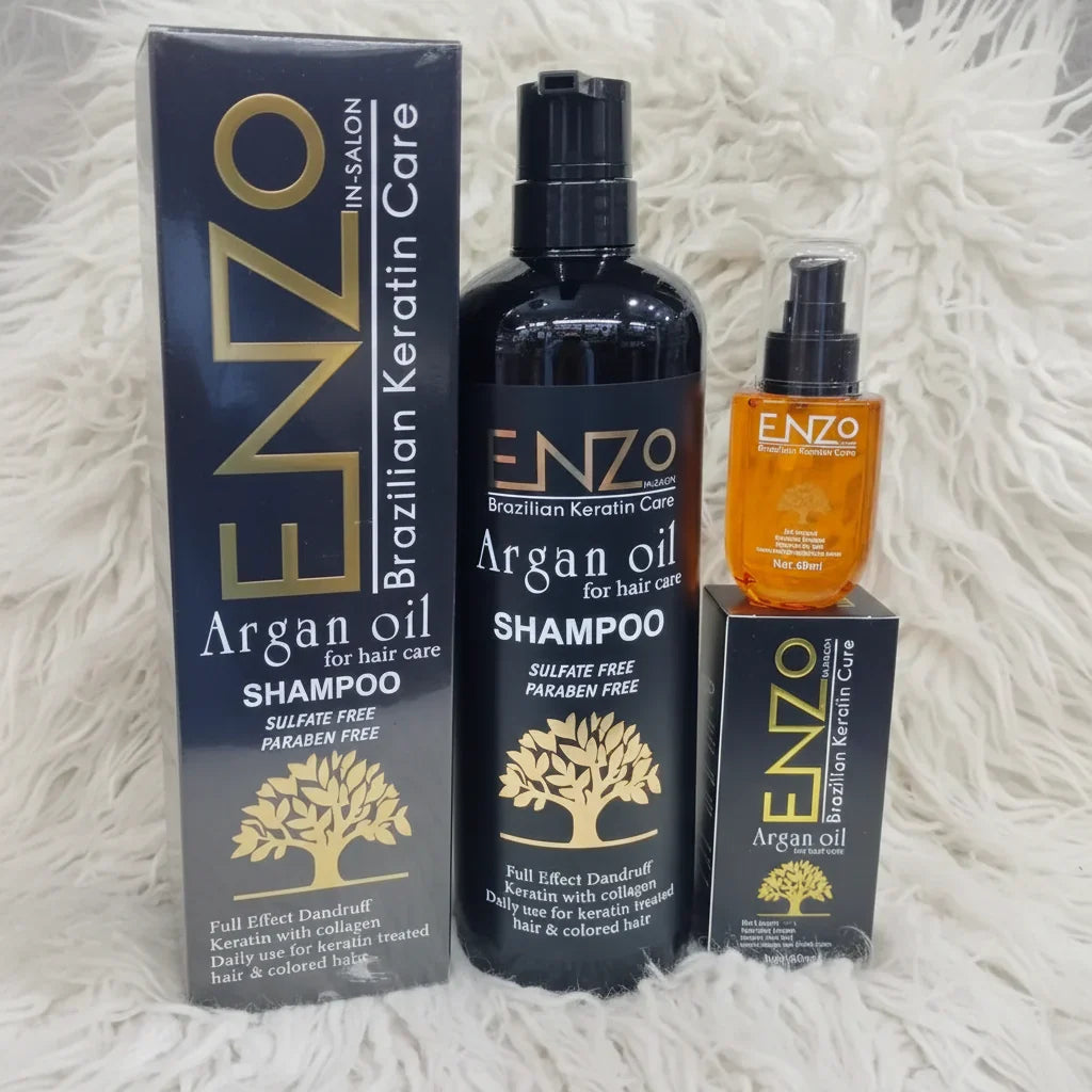 Enzo Argan Oil Shampoo + Enzo Argan Oil Hair Serum – 2 in 1 Deal - Buy Online in Pakistan at Cosmia.pk