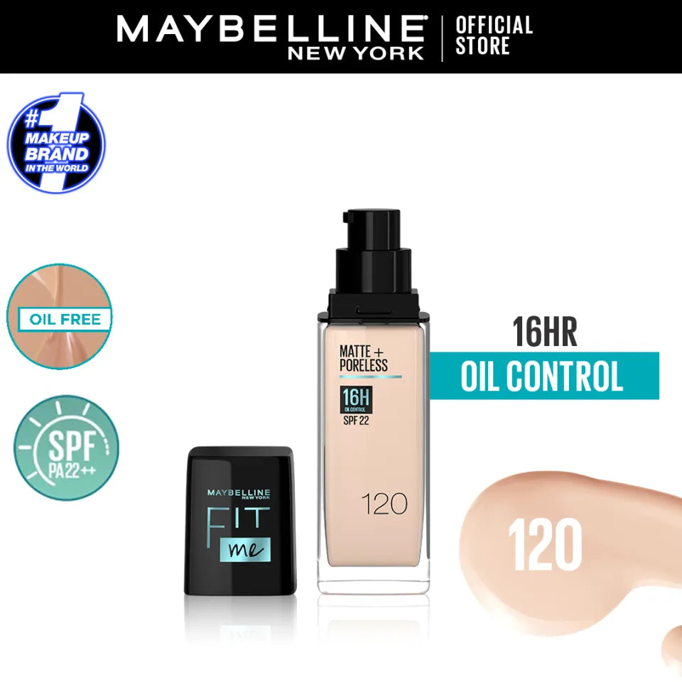 Maybelline New Fit Me Matte + Poreless Liquid Foundation Spf 22 - 30ml - Buy Online in Pakistan at Cosmia.pk
