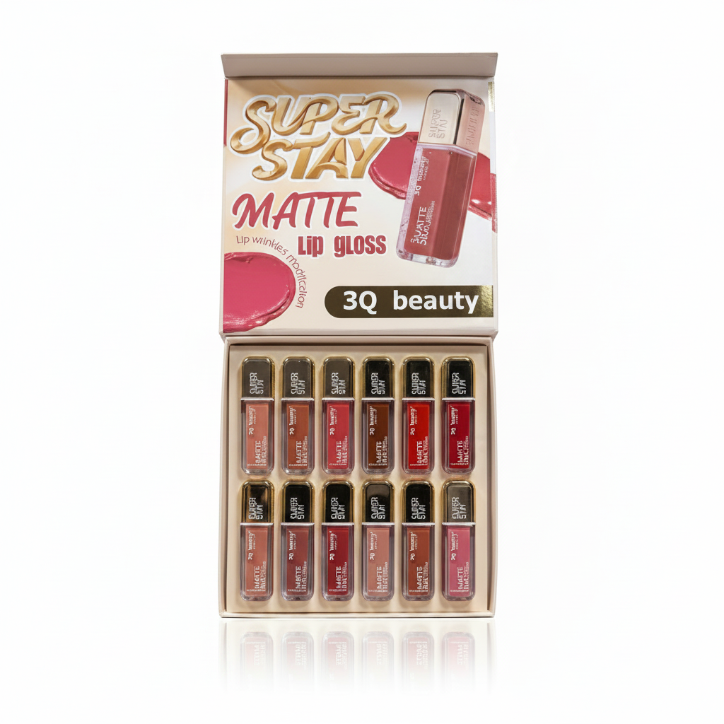 3Q Super Stay Ink Matte Lipgloss - 12 Pcs Set - Buy Online in Pakistan at Cosmia.pk