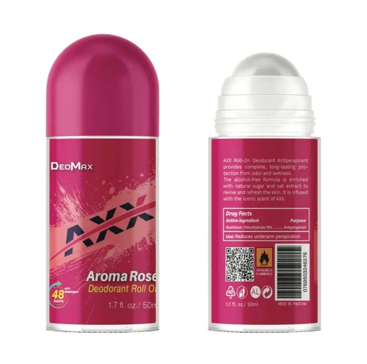 Deomax Aroma Rose Deodorant Roll On 48H Long Lasting 50ml - Buy Online in Pakistan at Cosmia.pk