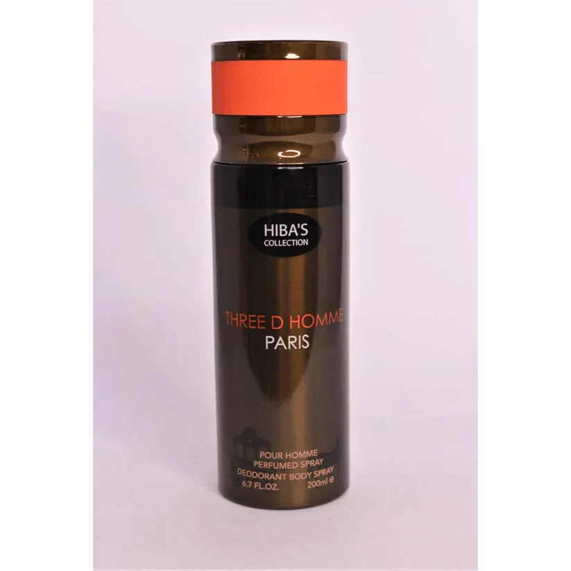 Hiba's Collection Deodorant Three d Homme Paris 200ml - Buy Online in Pakistan at Cosmia.pk