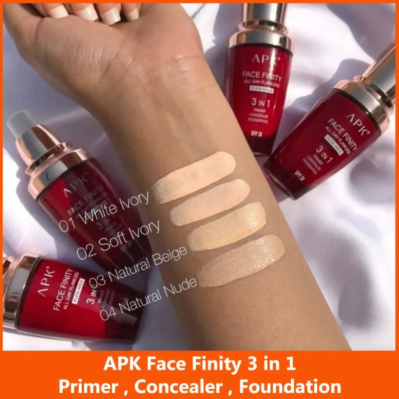APK Face Finity 3 in 1 Primer Concealer Foundation - Buy Online in Pakistan at Cosmia.pk