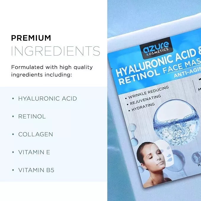 AZURE Hyaluronic Acid & Retinol Anti Aging Facial Mask-Rejuvenating - Buy Online in Pakistan at Cosmia.pk