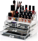 Acrylic Makeup Organizer Drawers Stand, Brush Holder and Jewellery Storage - Buy Online in Pakistan at Cosmia.pk