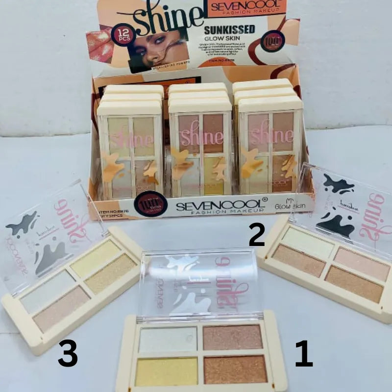 Seven cool 4 in 1 highlighter Palette - Buy Online in Pakistan at Cosmia.pk