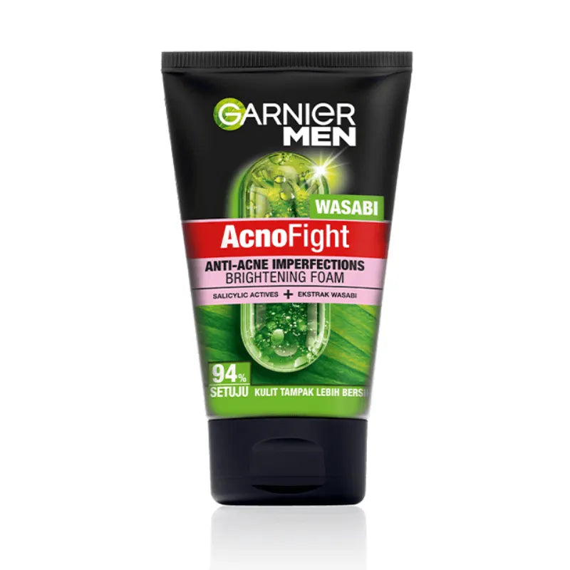 Garnier Men Acno Fight Wasabi Brightening Foam Facial Cleanser - 100ml - Buy Online in Pakistan at Cosmia.pk
