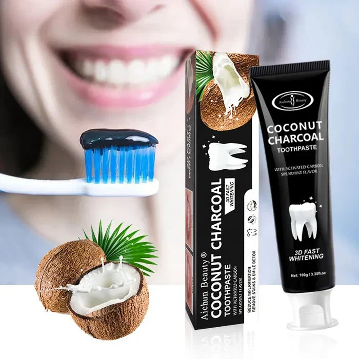 Aichun Beauty Teeth Coconut Black Bamboo Charcoal Toothpaste - 100g - Buy Online in Pakistan at Cosmia.pk