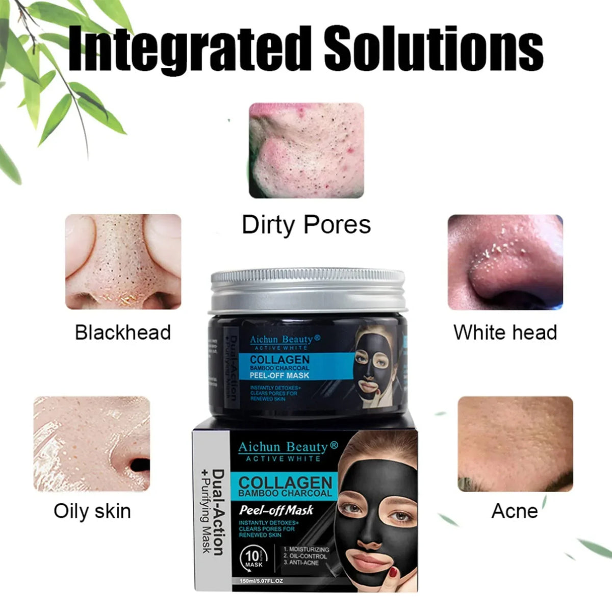 Aichun beauty Collagen Bamboo Charcoal Vegan Peel-Off Facial Mask - Buy Online in Pakistan at Cosmia.pk