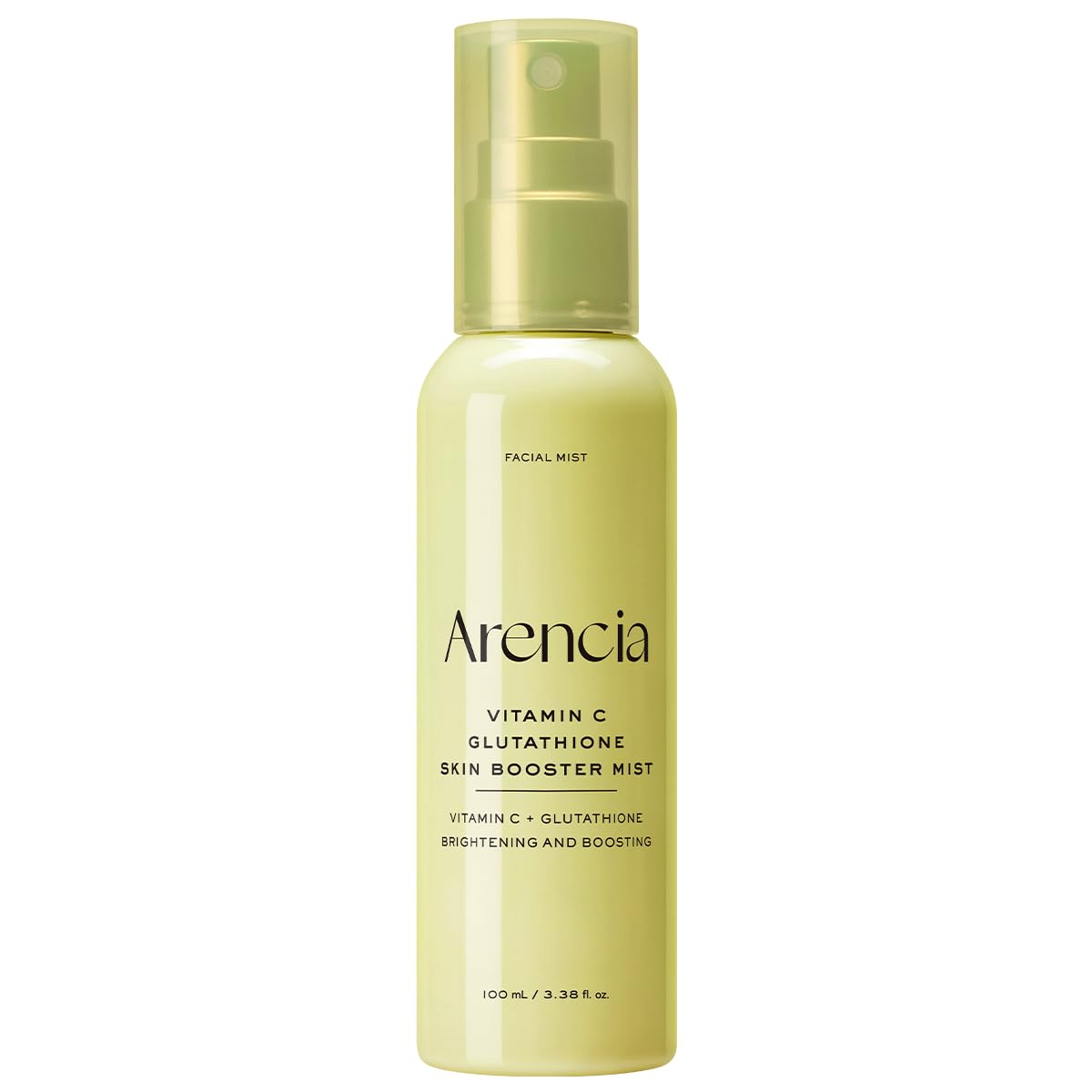 Arencia Vitamin C Glutathione Skin Booster Mist 100ml pale yellow spray bottle — brightening facial mist, buy online in Pakistan at Cosmia.pk