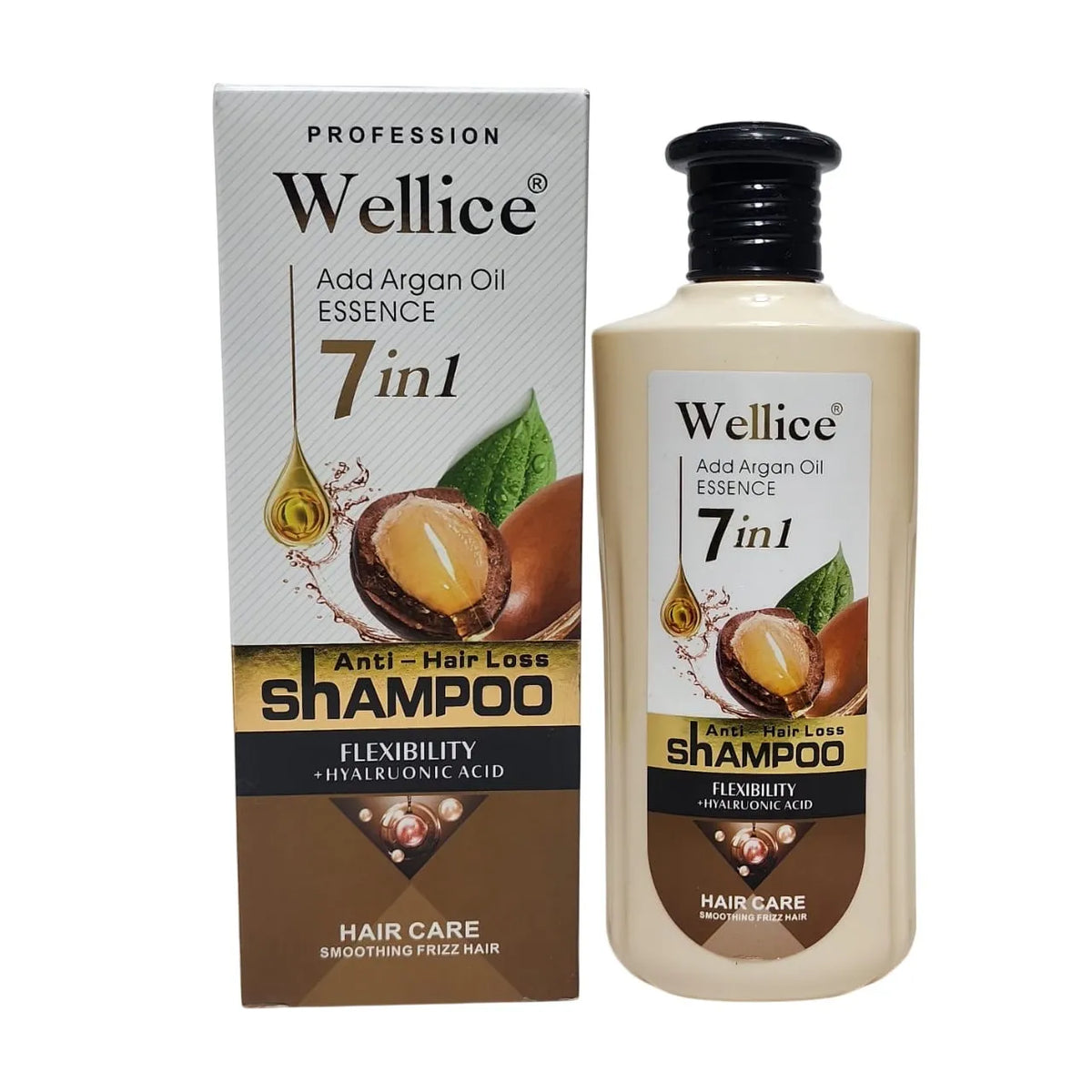 Wellice 7 in 1 Anti - Hair Loss Argan Hyalruonic Acid & Soothing Frizz Shampoo 400g - Buy Online in Pakistan at Cosmia.pk