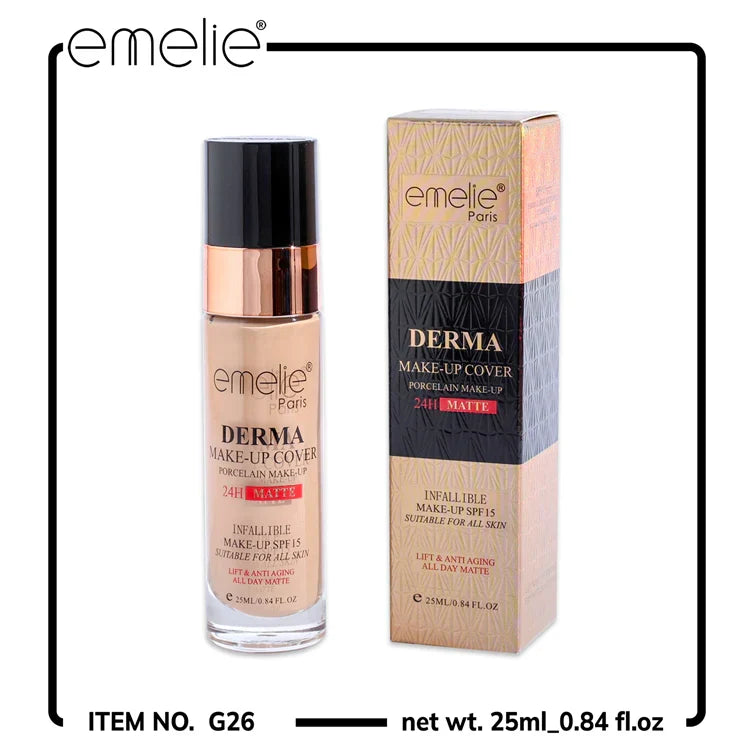 Emelie Derma Makeup Cover Foundation - 25ml - Buy Online in Pakistan at Cosmia.pk