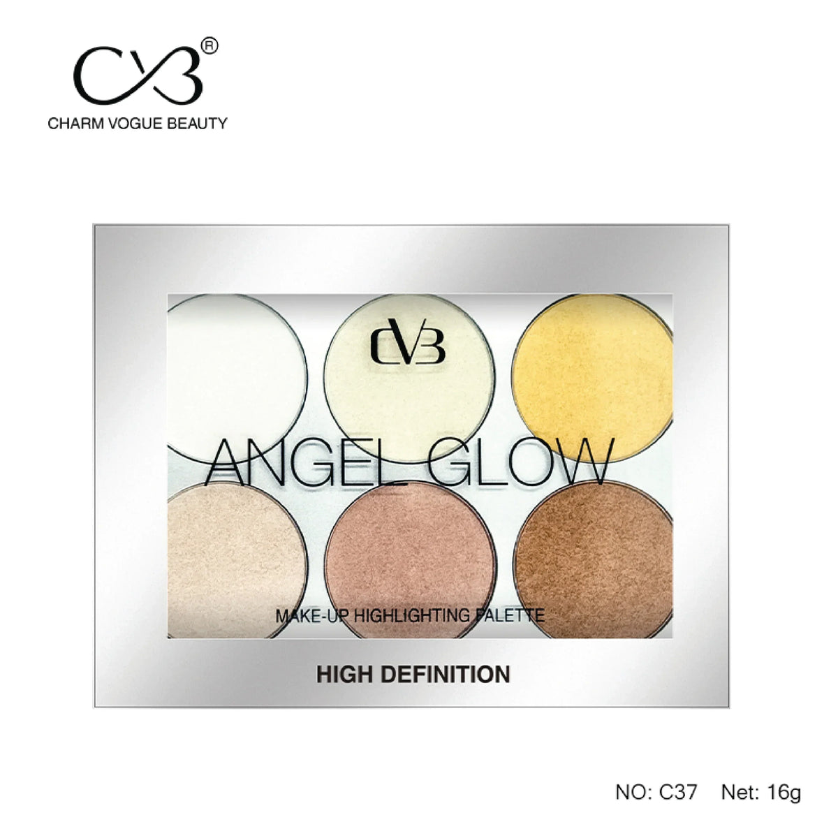 CVB 6 Shades High Definition Angel Glow Makeup Highlighter Palette C37 - Buy Online in Pakistan at Cosmia.pk