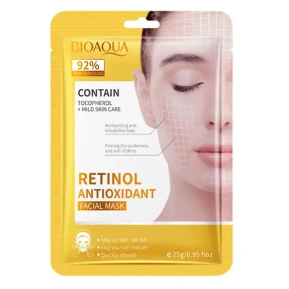 BIOAQUA Retinol Antioxidant Face Sheet Mask - 25g - Buy Online in Pakistan at Cosmia.pk