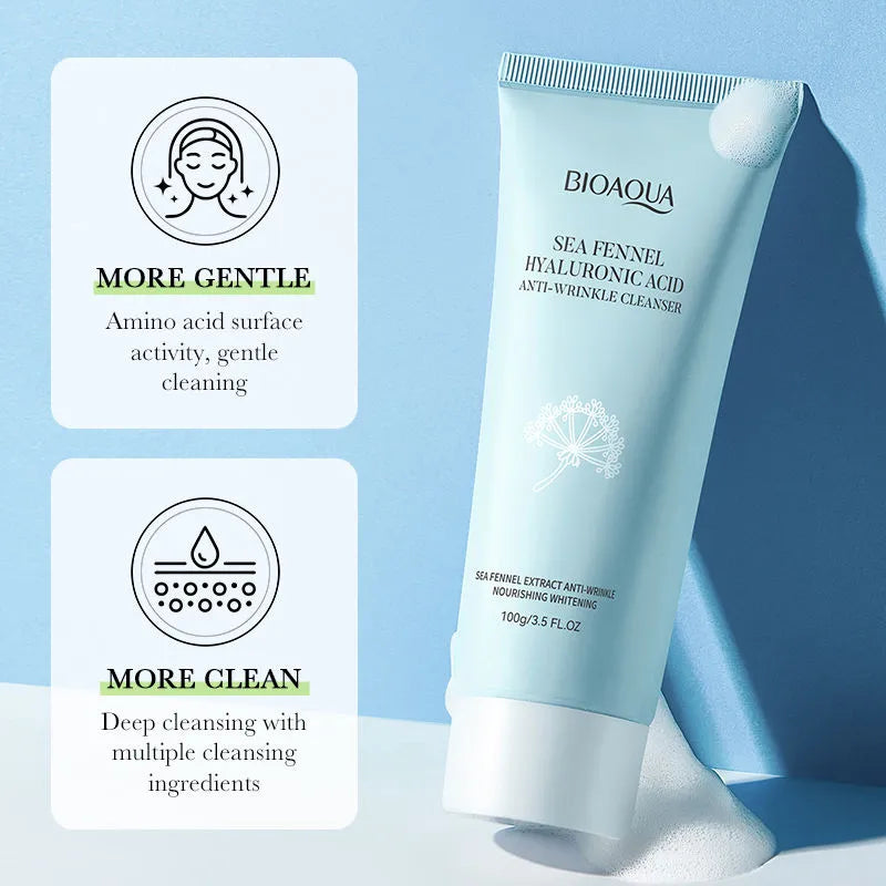 BIOAQUA Sea Fennel Hyaluronic Acid Foaming Facial Cleanser - 100ml - Buy Online in Pakistan at Cosmia.pk
