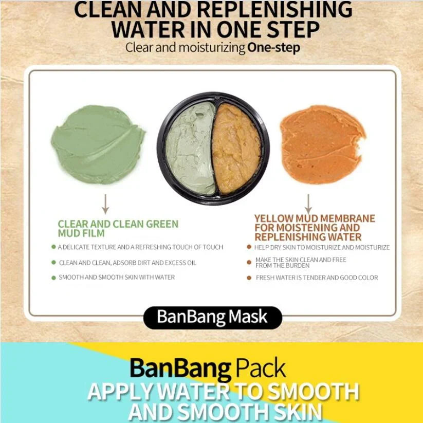 BIOAQUA Double Color Face Mask for Cleansing - BanBang Mud Mask 50g+50g - Buy Online in Pakistan at Cosmia.pk