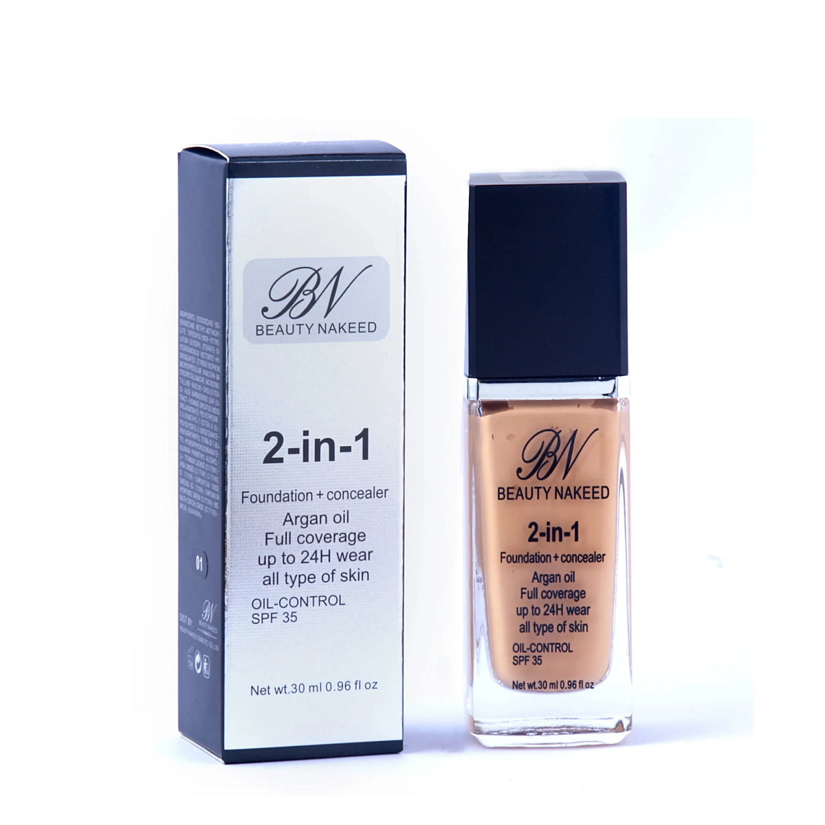 Beauty Nakeed 2in1 Foundation+Concealer 30ml - Buy Online in Pakistan at Cosmia.pk