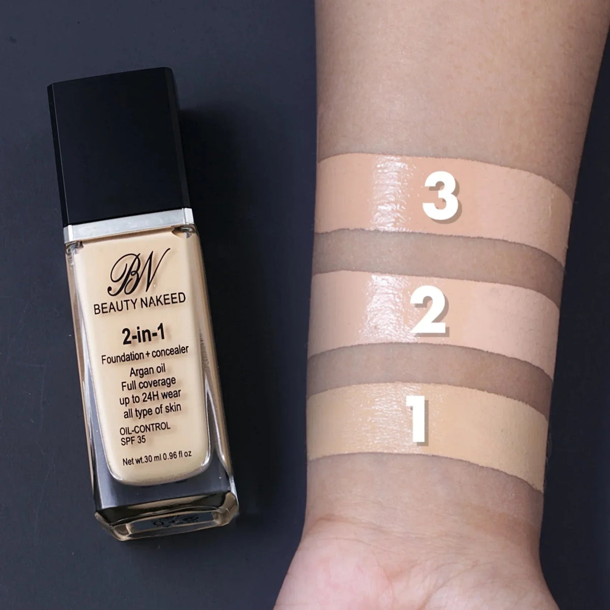 Beauty Nakeed 2in1 Foundation+Concealer 30ml - Buy Online in Pakistan at Cosmia.pk