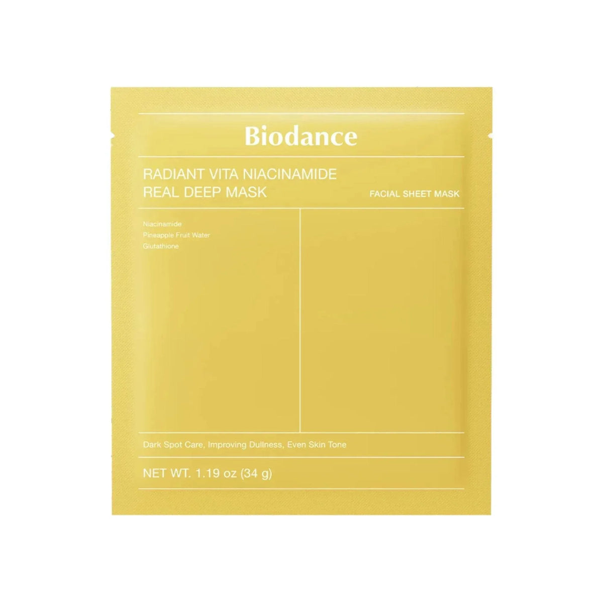 BIODANCE Radiant Vita Niacinamide Real Deep Mask 34g - Buy Online in Pakistan at Cosmia.pk