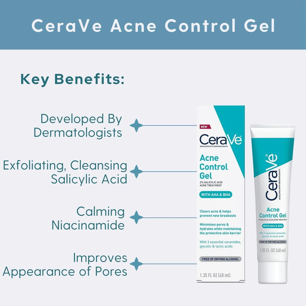 CeraVe Acne Control Gel - 40ml - Buy Online in Pakistan at Cosmia.pk