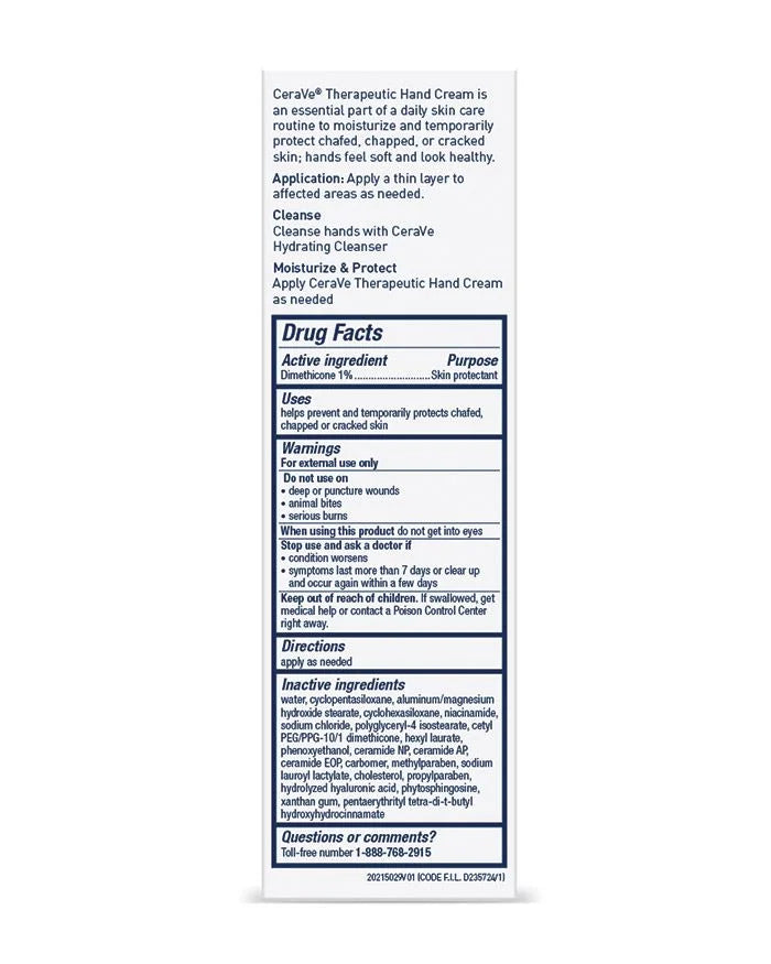 CeraVe Therapeutic Hand Cream 85g - Buy Online in Pakistan at Cosmia.pk