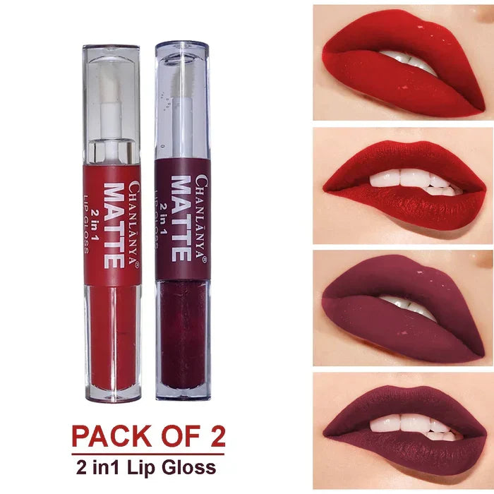 Chanlanya Pack of 2 .Matte 2 in1 Lip Gloss - Buy Online in Pakistan at Cosmia.pk