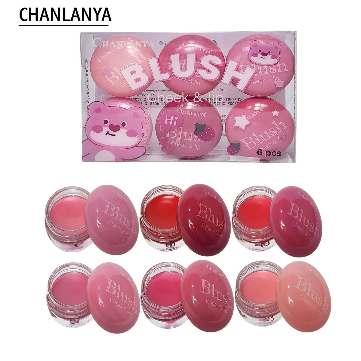 Chanlaya 6 Pcs Cheek & Lip Creamy Blush - Buy Online in Pakistan at Cosmia.pk