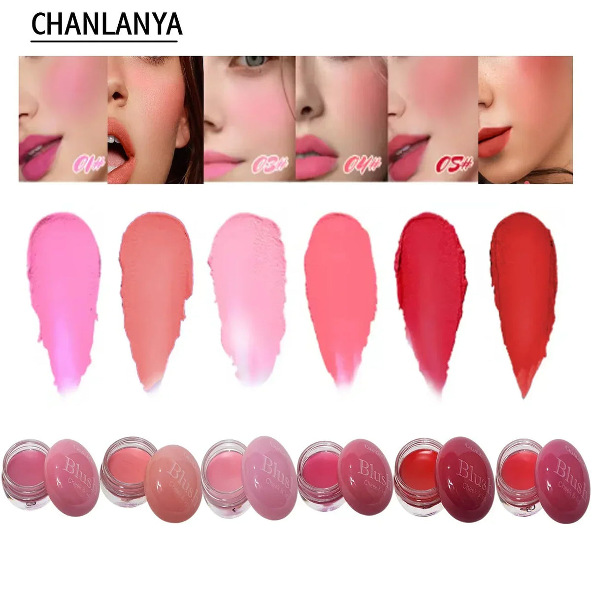 Chanlaya 6 Pcs Cheek & Lip Creamy Blush - Buy Online in Pakistan at Cosmia.pk