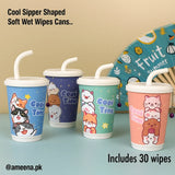 Wet Wipes Sipper Glass – 30 Sheets | Cute & Portable Canister Design - Buy Online in Pakistan at Cosmia.pk