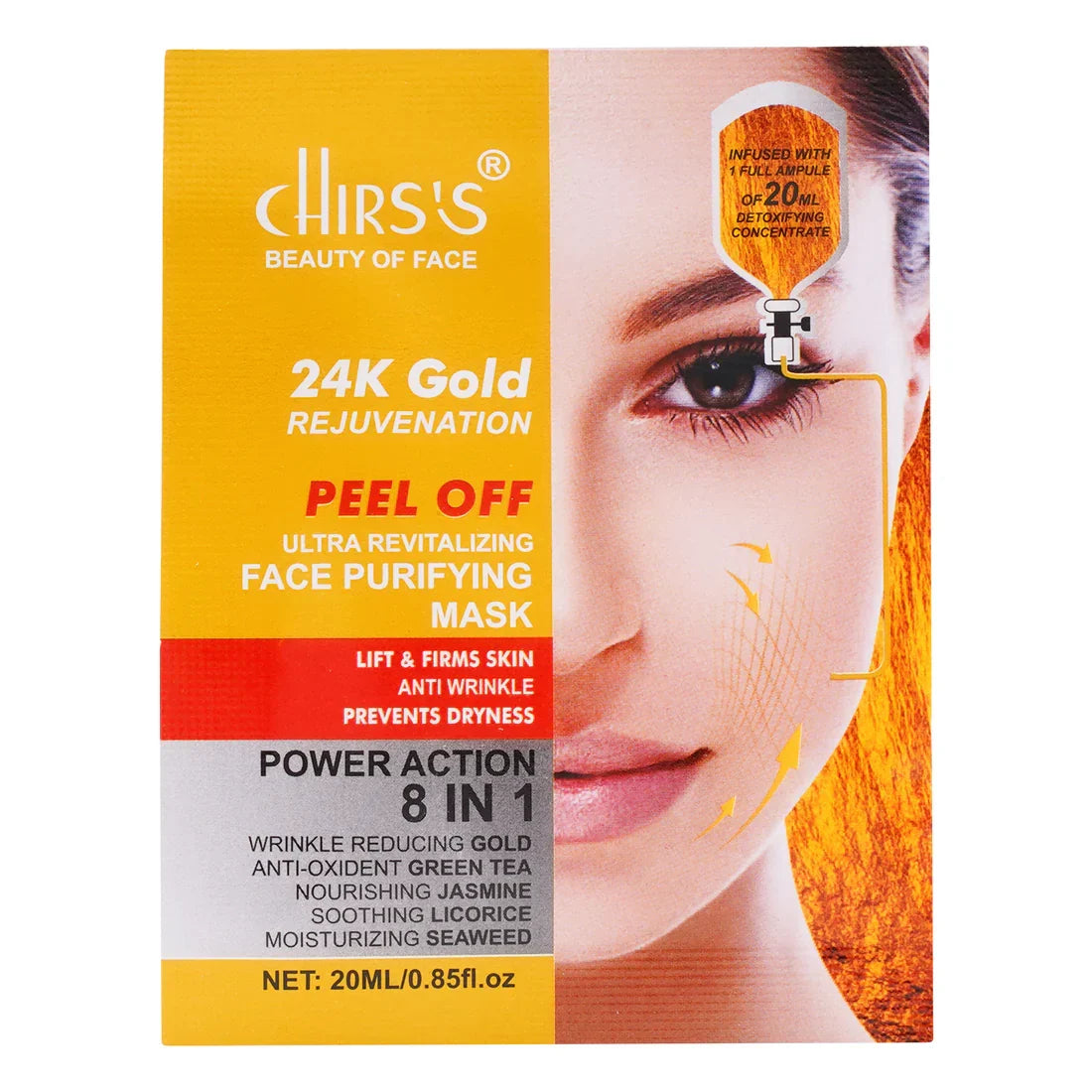 Chirs's 24k Gold Rejuvenation Peel Off Mask 8 in 1 Face Purifying - Buy Online in Pakistan at Cosmia.pk