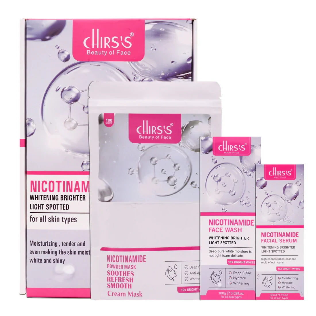 Chirs's Nicotinamide Whitening Brighter 3 In 1 kit For All Skin Types - Buy Online in Pakistan at Cosmia.pk