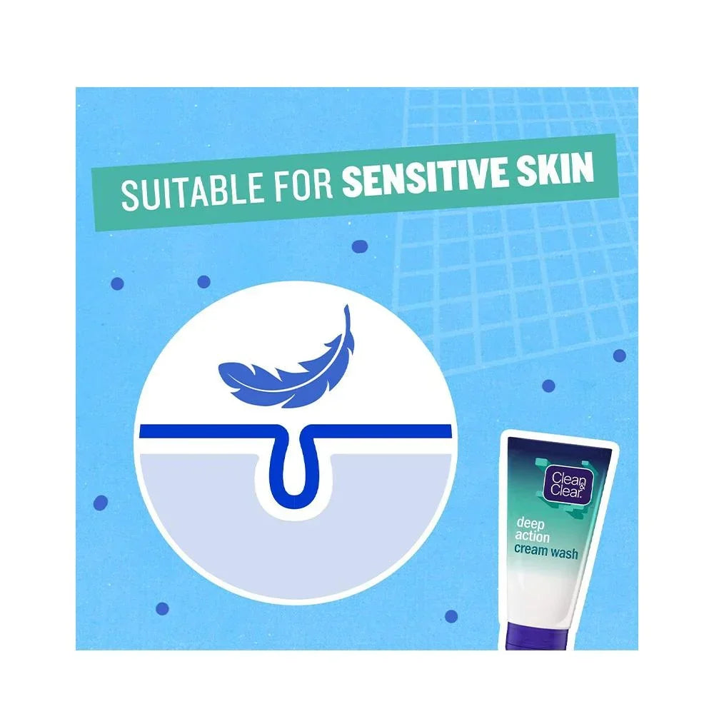 Clean & Clear Deep Action Cream Wash - 150ml - Buy Online in Pakistan at Cosmia.pk