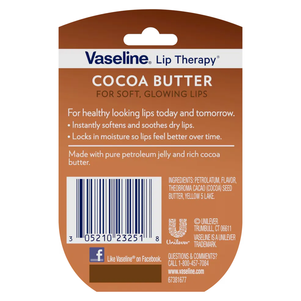 Vaseline Lip Therapy Lip Balm Cocoa Butter - 7g - Buy Online in Pakistan at Cosmia.pk