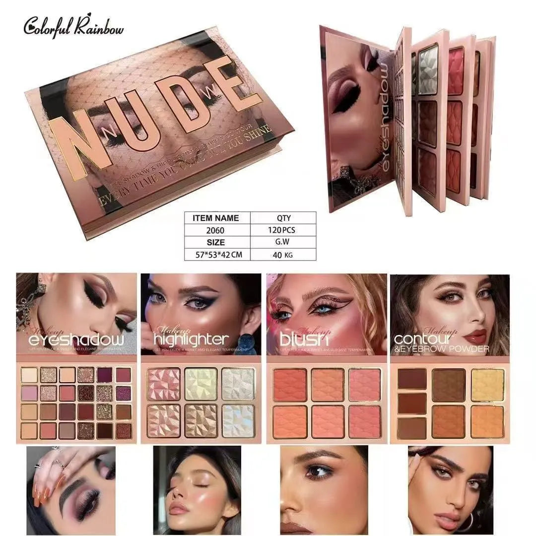 Colourful Rainbow Nude 4-Fold Makeup Palette - Buy Online in Pakistan at Cosmia.pk