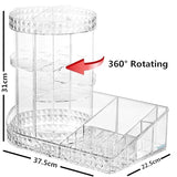 Diamond Pattern Dressing Case 360° Rotating Cosmetics Organiser - Buy Online in Pakistan at Cosmia.pk