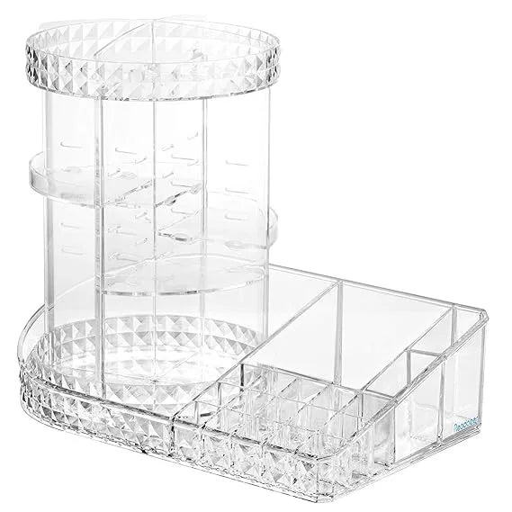 Diamond Pattern Dressing Case 360° Rotating Cosmetics Organiser - Buy Online in Pakistan at Cosmia.pk